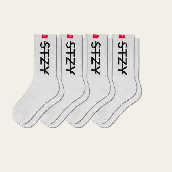 Adapt® Essential Crew Socks [4 Pair] - White