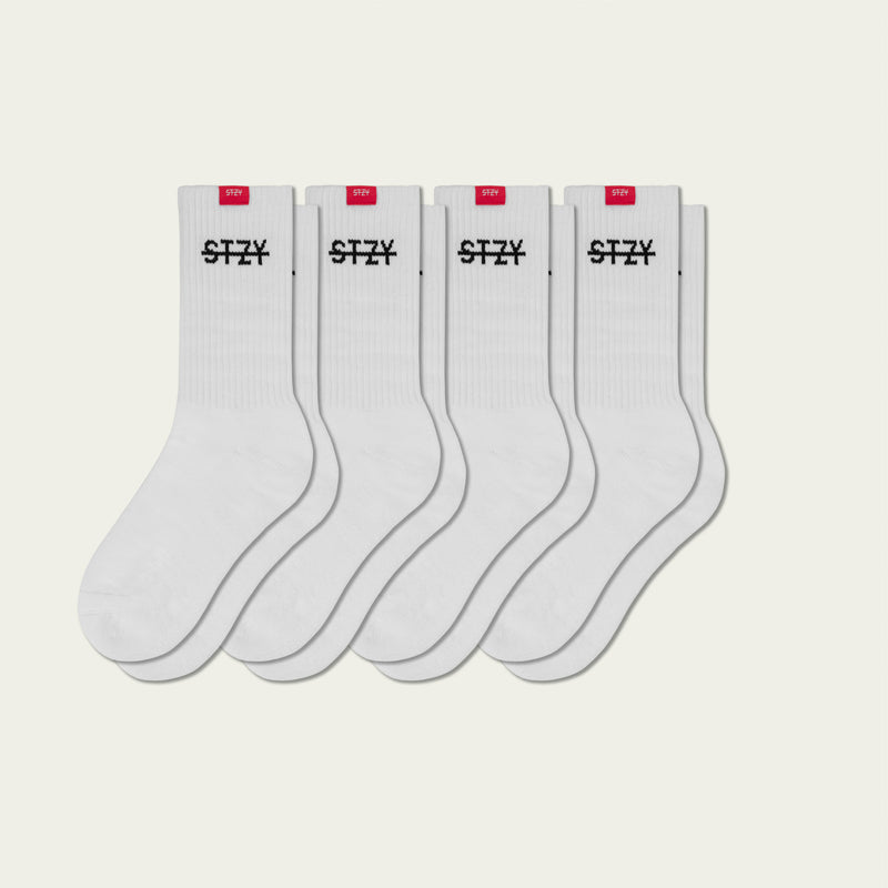Adapt® Statement Crew Socks [4 Pair] - White